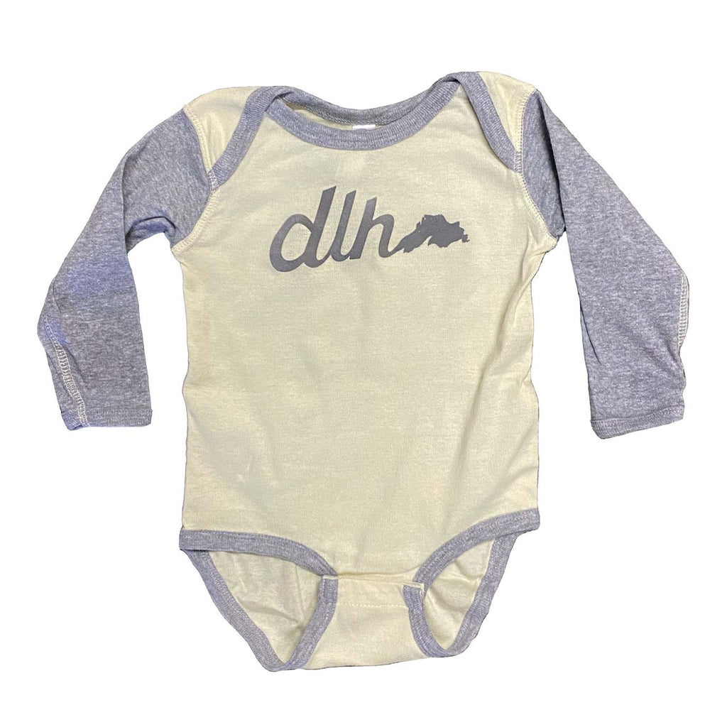 Tiny DLH'er Long Sleeve - Natural/Heather Grey - Clearance