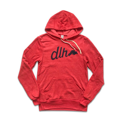 DLH Hoodie - Navy on Red-Pre-Order